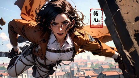 606247209521969449-3346854728-Mikasa Ackerman (Attack on Titan), jumping out between two building,_stunning move,thrilling moment,high altitude,speedy,upside.jpg